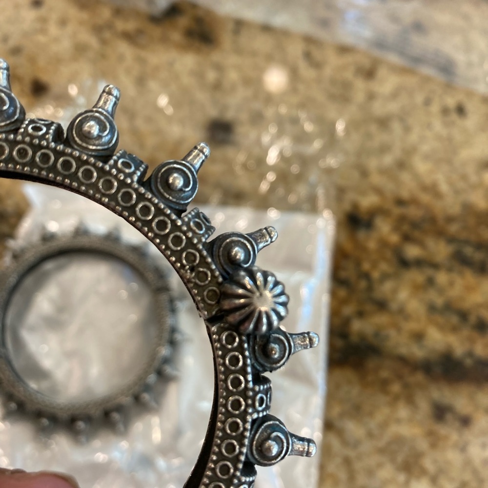 German Silver Bangles - 2 Pc Openable Set - image 4